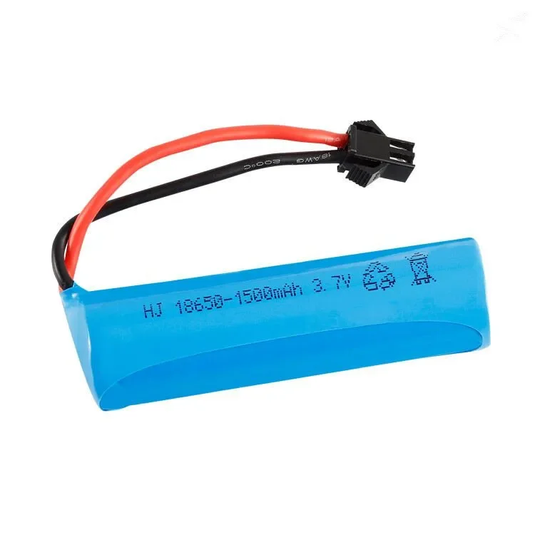 3.7v 1500mah 15C 18650 Li-ion Battery For RC Stunt Car Q85 Q70 Rc Car Toys SM-2P Plug RC Boat Car Water soft Gun Battery Parts