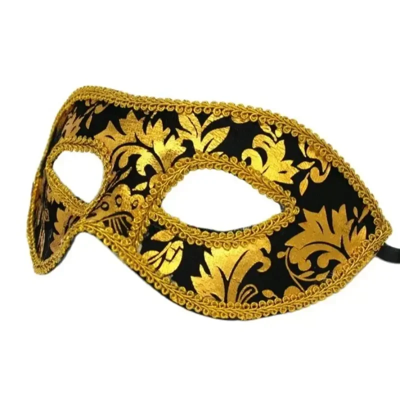 Masque de mascarade vénitienne coloré et Sexy, demi-visage en flanelle fantaisie pour Halloween, bal de promo, carnaval