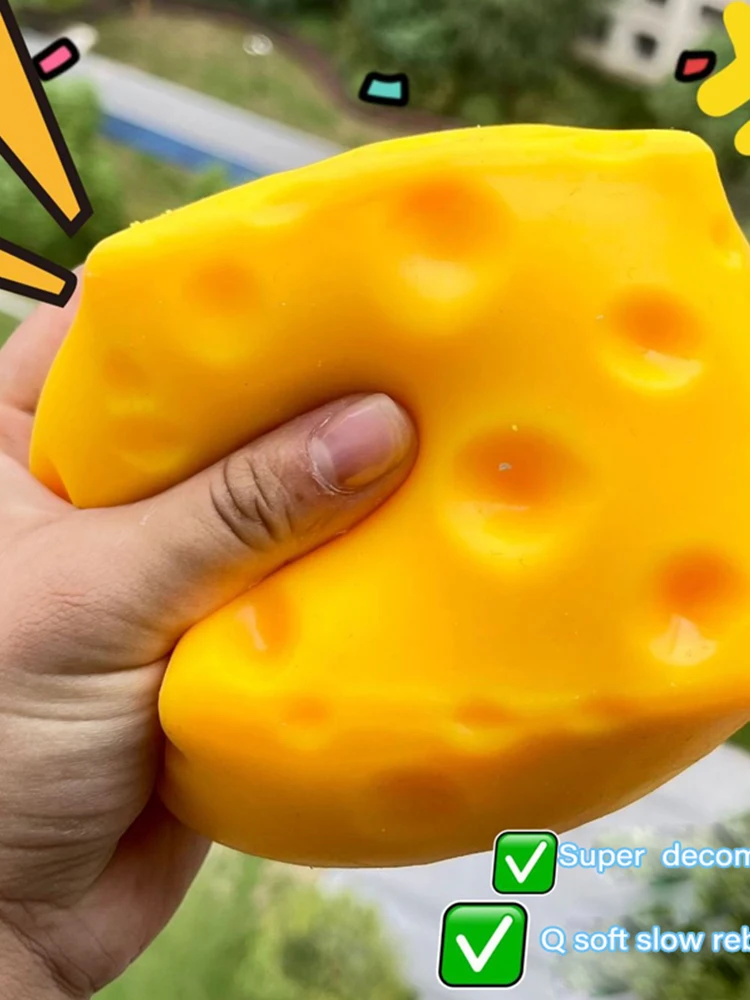 5CM Käse-Quetschspielzeug, extra große Größe, Käse-Squishy-Fidget-Spielzeuge, langsam rückfedernder, formbarer Entspannungsball für Erwachsene, Geschenke, Neu 2026