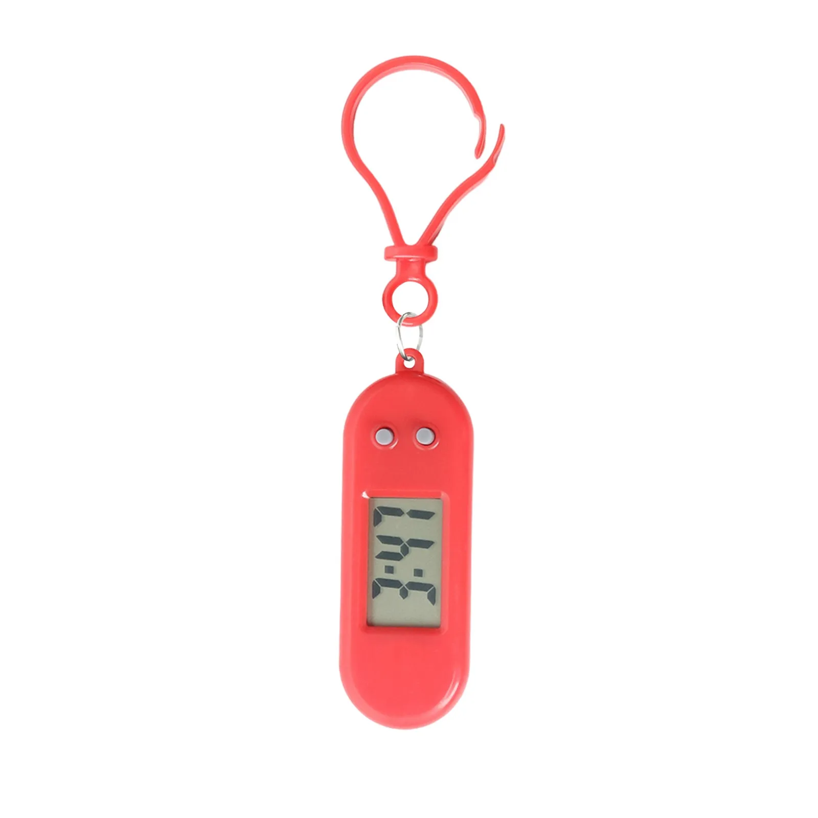 Portable Electronic Clock Easy To Read Electronic Keychain Clock Oval Hanging Watch Plastic Mini Pocket Watch For Backpack