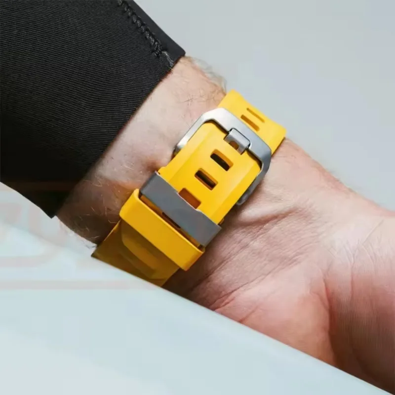 Correa de Fluororubber para Apple Watch, correa ajustable y cómoda para iWatch 6, 5, SE, Series 10, 46mm, 9, 8, 7, 45mm, 44mm