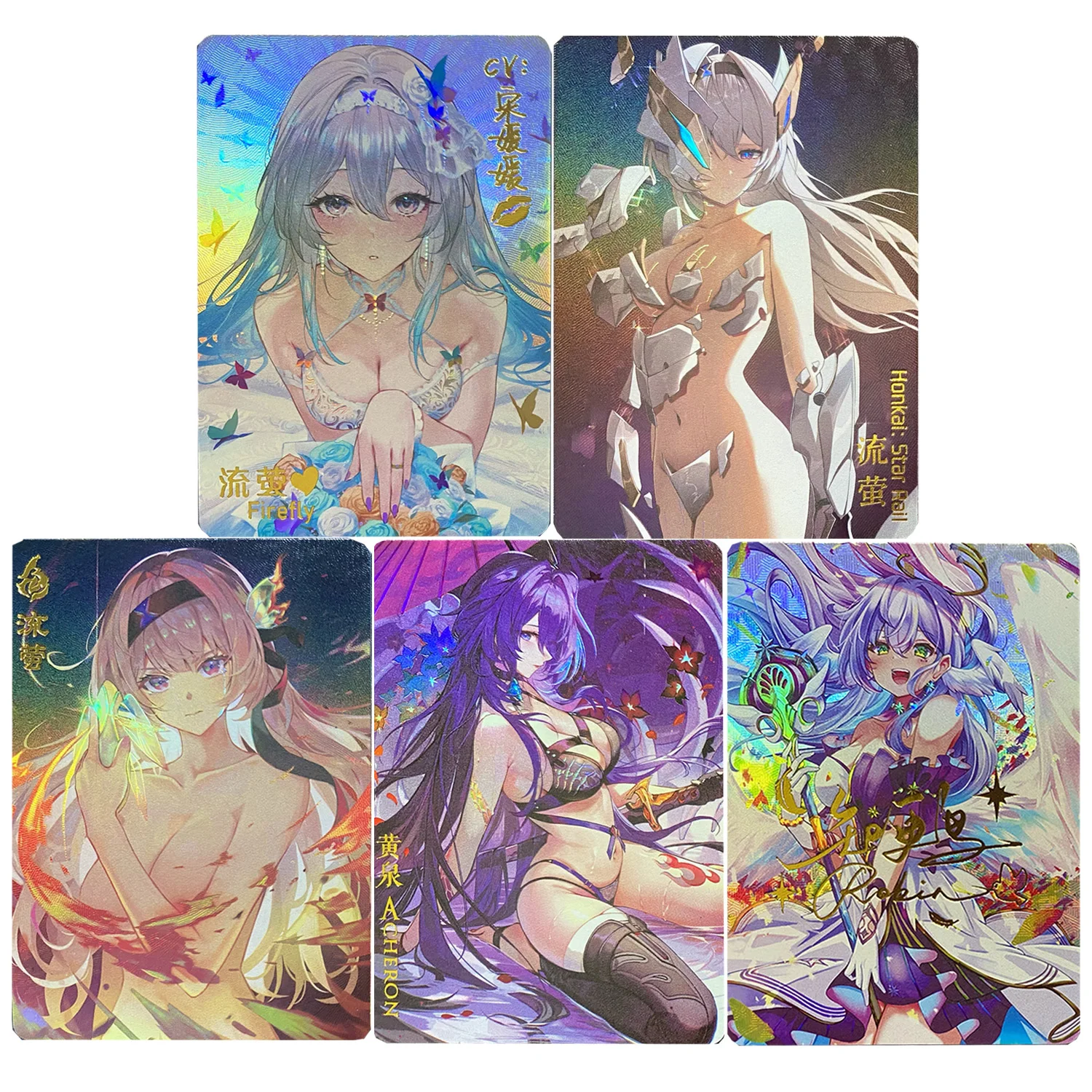 

63X88Mm 7 Models Diy Self Made Honkai: Star Rail Firefly Kawaii Collection Card Refraction Color Flash Anime Cards Gift Toys