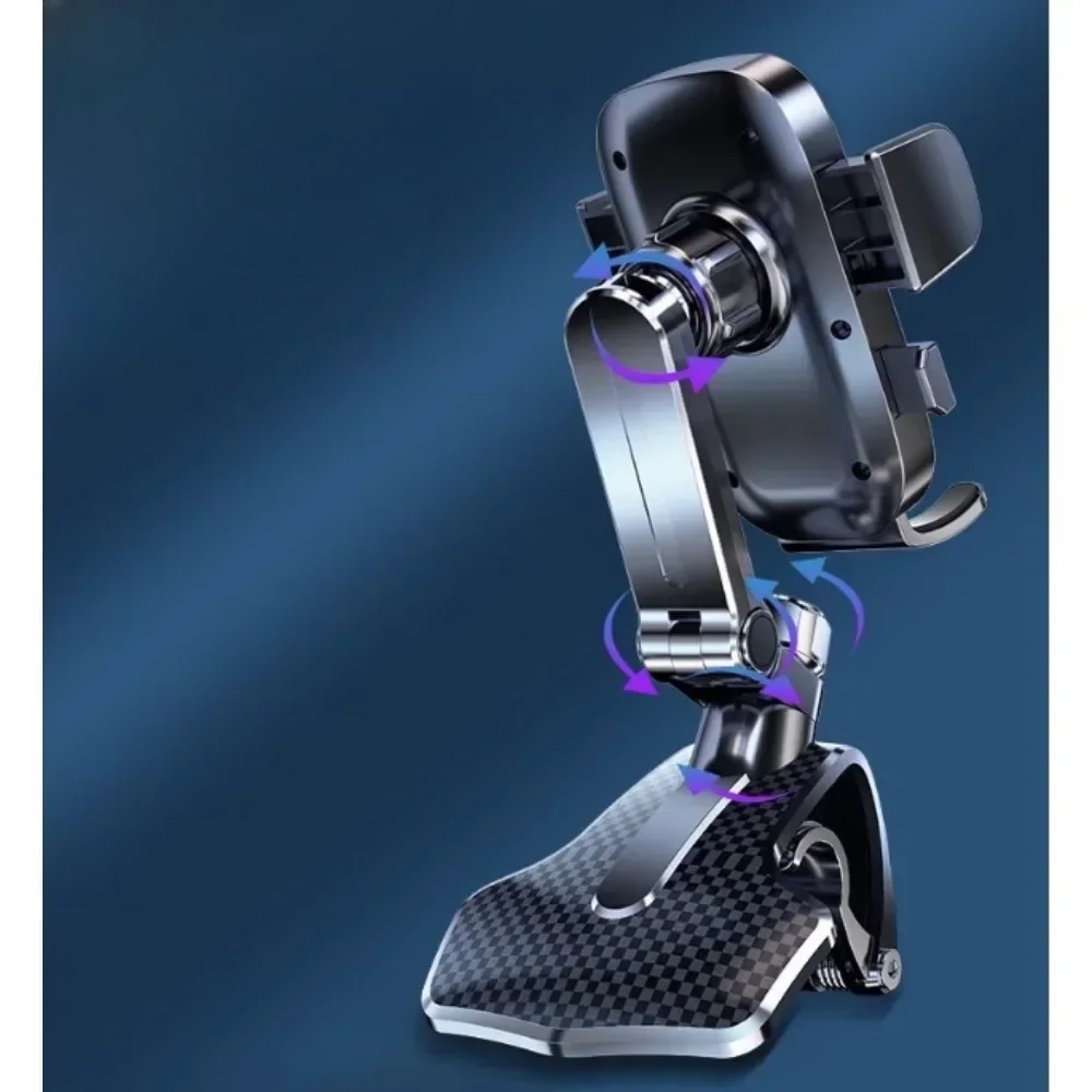 2025 جديد حامل هاتف لوحة سيارة الجاذبية التمساح كليب التلقائي قفل مرآة حامل هاتف العالمي لتحديد المواقع والملاحة جبل #5