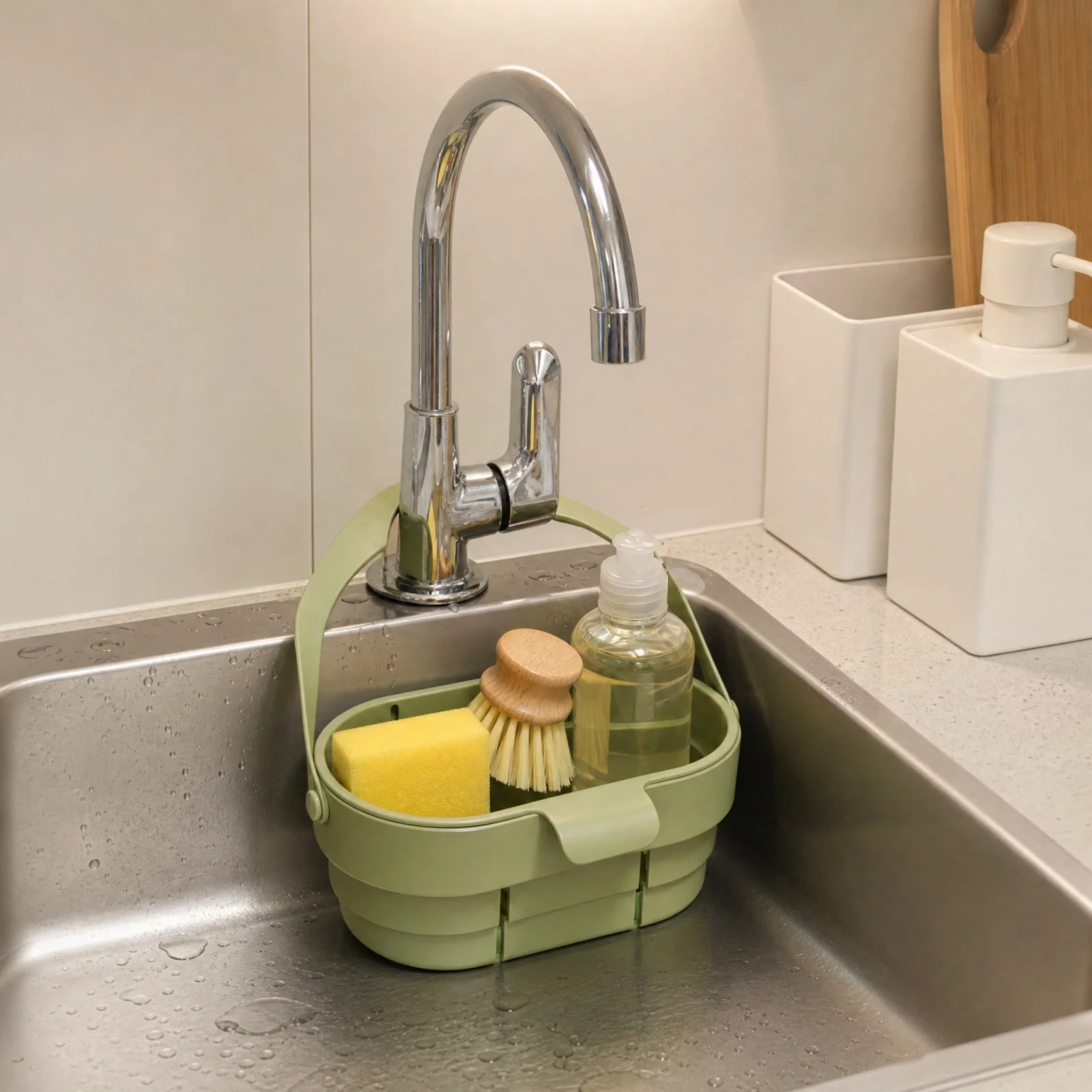 Kitchen Wall-mounted Sink Draining Baskets Household Hanging Sink Drain Basket Portable Drain Rack Kitchen Supplies