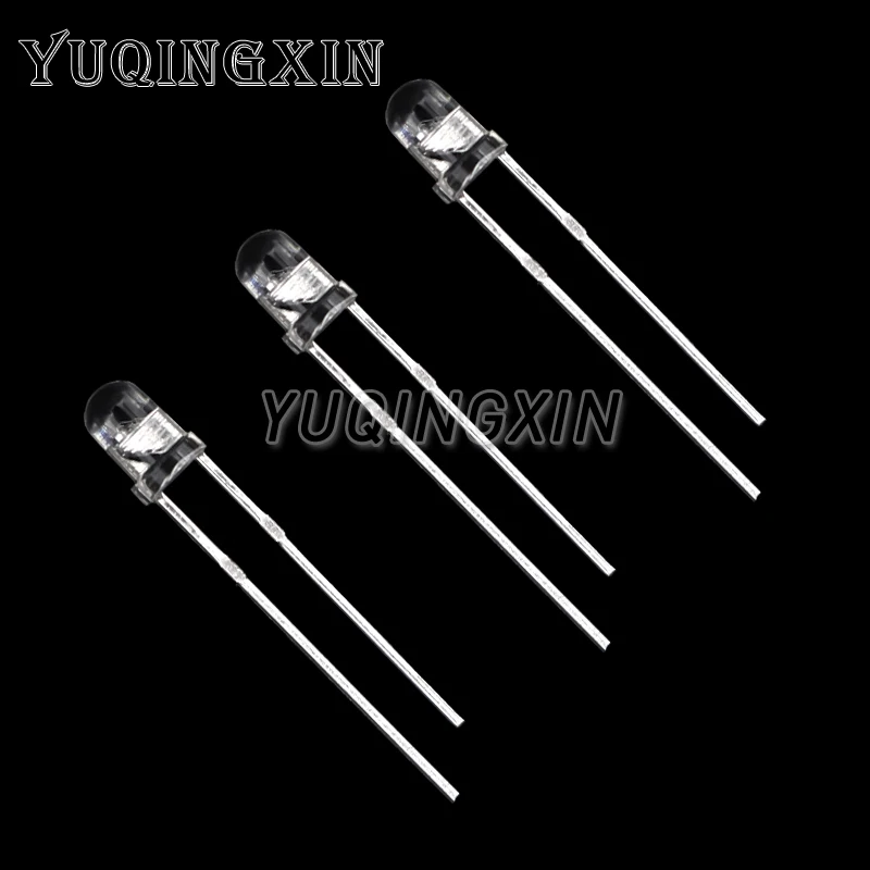 50pcs F3 3mm Flash Red Green Bi-Color Light-Emitting-Diode Automatic Flashing LED Flash Control Blinking 3 mm LED Diode DIY