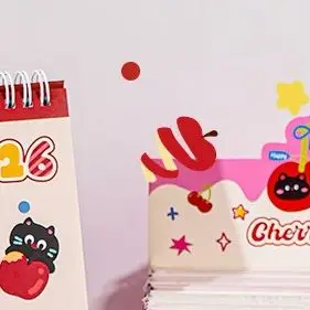 

2026 Desktop Calendar High Quality Time Management Calendar Cartoon Desk Calendar Double Helix Binding For Home Office Office