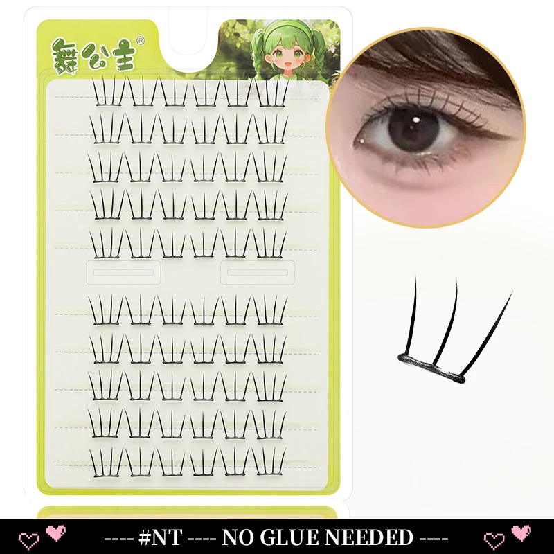 DINGSEN 10 Reihen Selbstklebende Einzelwimpern Ohne Klebstoff DIY Wimpernverlängerung Cluster Handgefertigte Wimpern Natürliche Wimpern – Detail 20