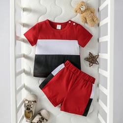 2PCS Baby Boys Summer Pretty Fly Outfit Set - Round Neck T-Shirt & Shorts Casual Suit