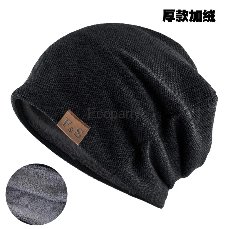 1pcs Warm Beanie For Men Women Winter Fashion Plush Toque Hat Unisex Solid Color Casual Bald Nightcap