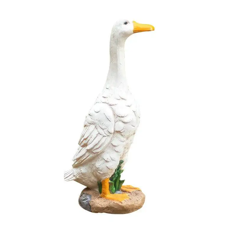 Garden yard ornament Outdoor farm grass imitation ping flower tank decoration real animal duck court luminous duck