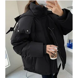 HELIAR Autumn Winter Women Thickened Warm Coat Pocket Parkas Zipper Cardigan Hooded Cotton-padded Women Casual Thermal Jacket