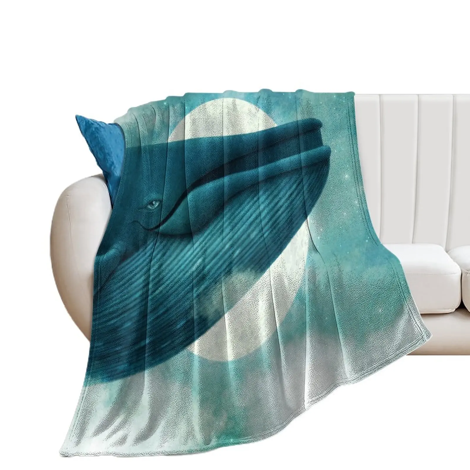 Dream of The Blue Whale Throw Blanket Extra Large Throw heavy to sleep Blankets