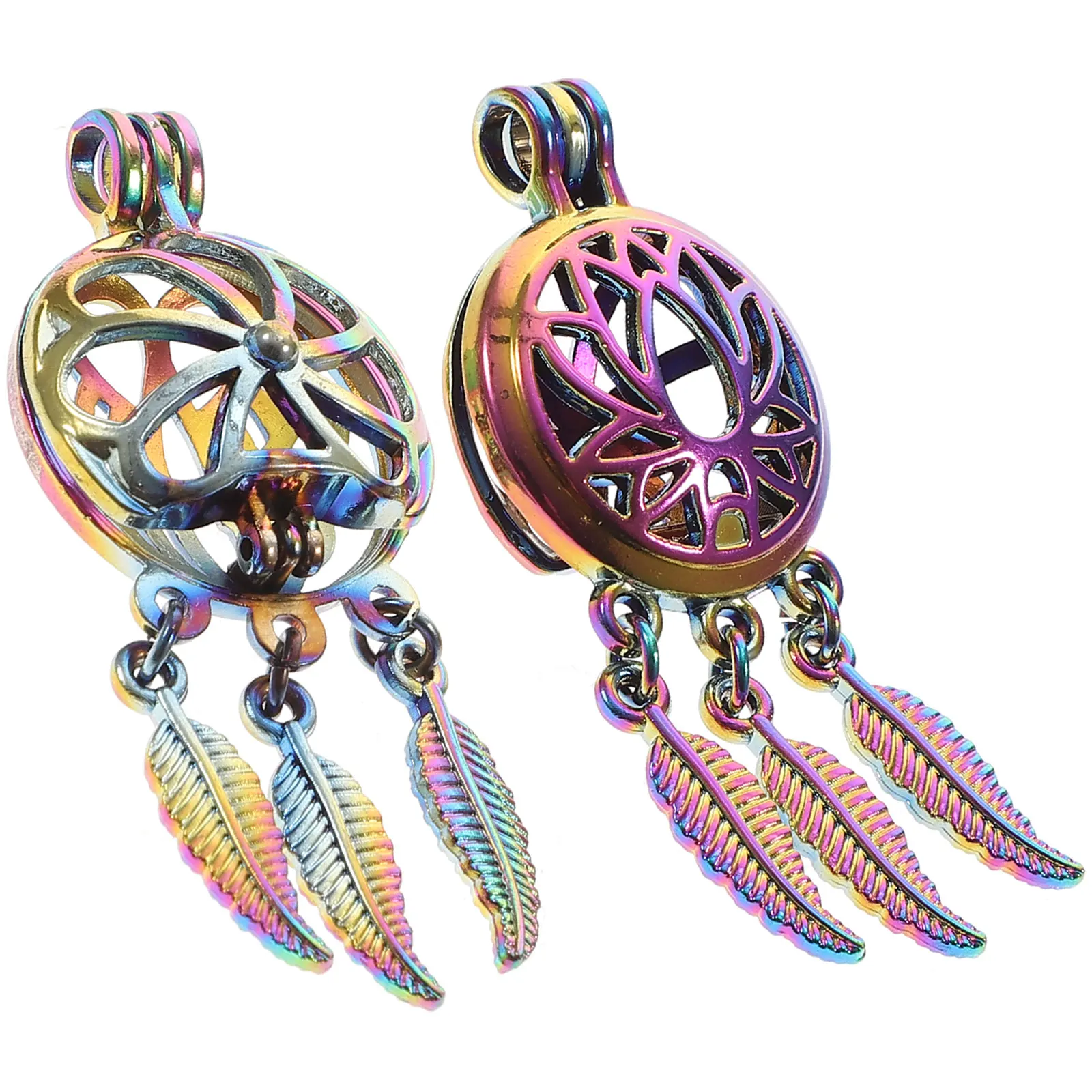 

2pcs Aromatherapy Diffuser Elegant Essential Oil Necklace Pendants Fashion Decorative Aluminum Alloy Jewelry Making Accessories