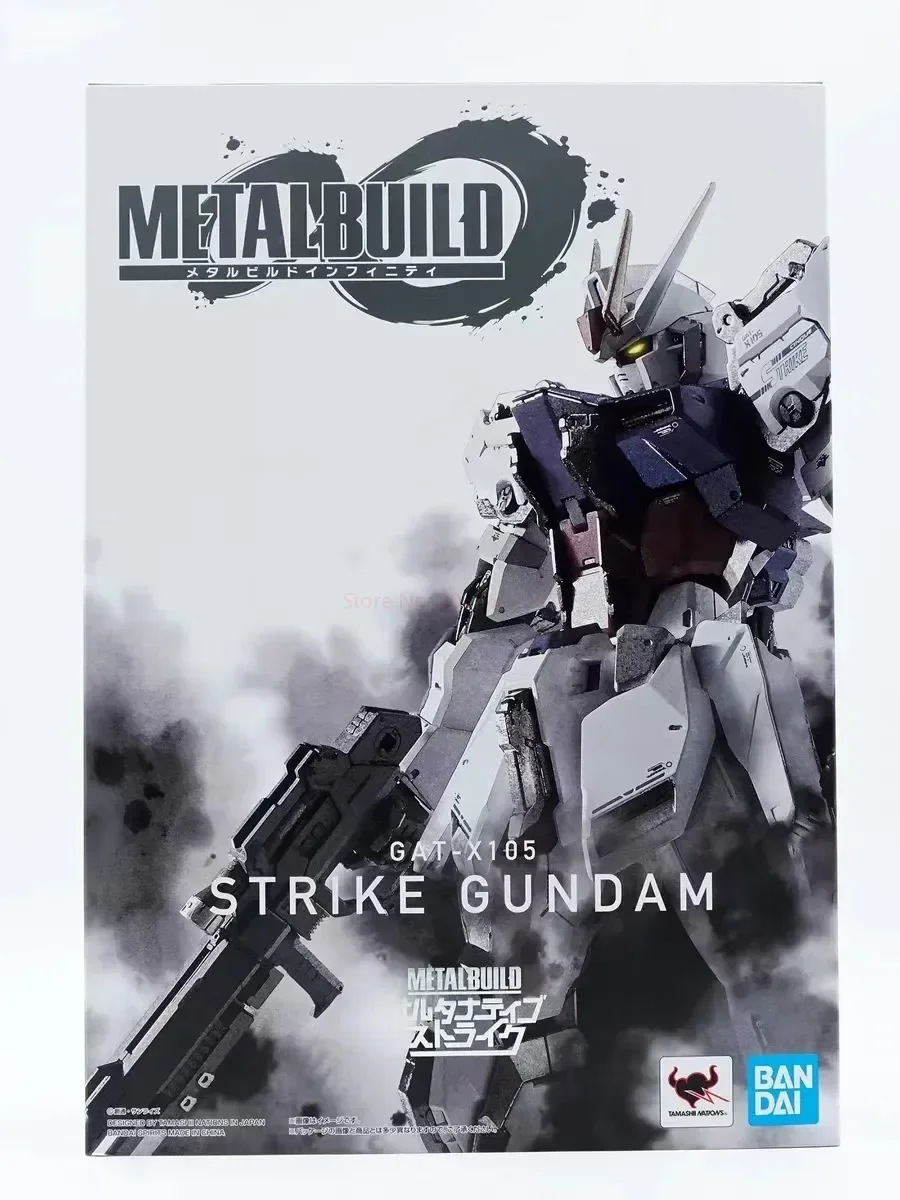 Bandai Gundam Model Kit Anime Figure Robot Spirits Metal Build Strike Gundam modello genuino Action Toy Figure Toys For Children