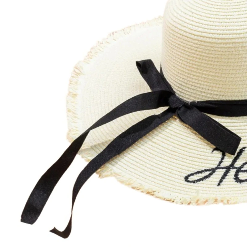 Weaving Straw Hat for Teen Girl Breathable Spring Camping Weaving Beach Hat Drop Shipping