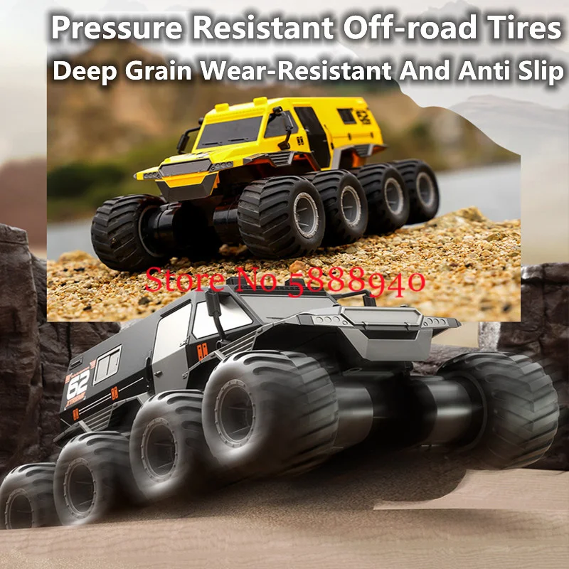 Veículo de carro dublê de controle remoto anfíbio off-road 8WD 1:14 360 °   Gire 2 a 1 modelo de caminhão de escalada com controle de rádio à prova d'água
