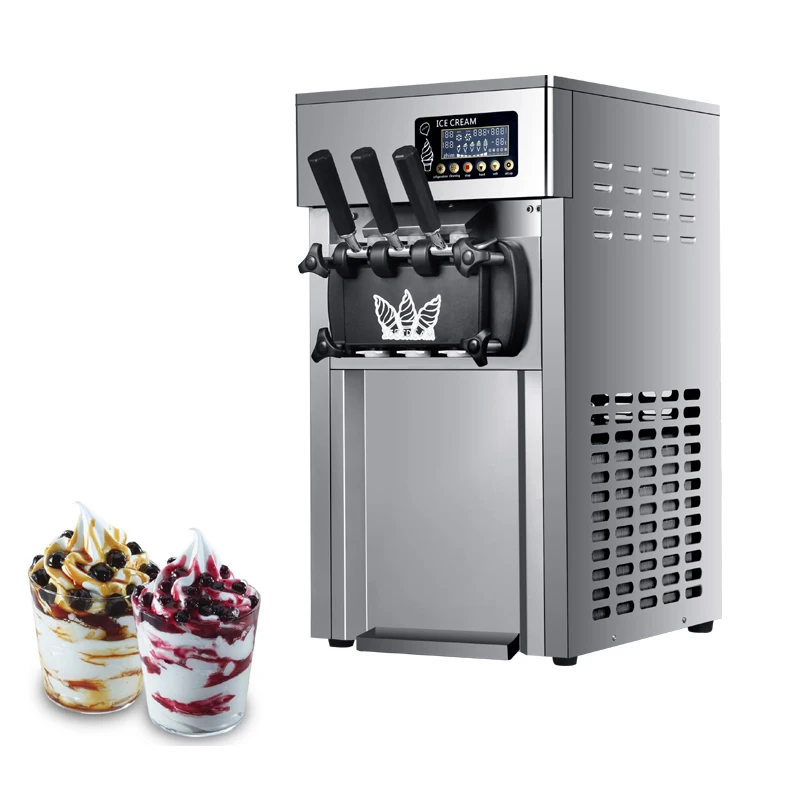 Ice Cream Machine Soft Commercial Electric Three Flavors Large Output 220V/110V Kitchen Appliances