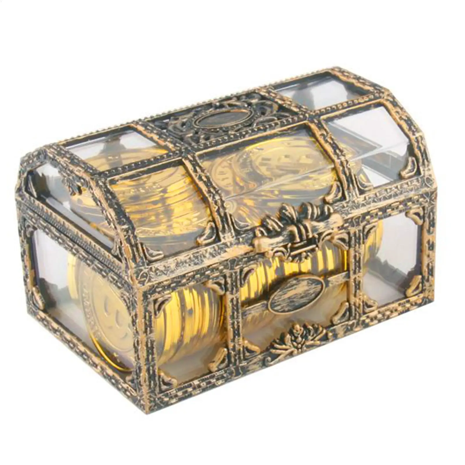 Plastic Transparent Pirate Treasure Box Crystal Gem Jewelry Box Vintage Collection Box Carnival Party Favors Gift Boxes