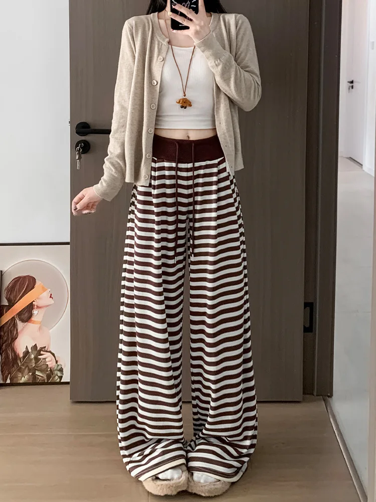 Wide Leg Pants Asymmetrical Womens Spring Knitted Pleated Aesthetics Leisure Lightweight Softshell Basic Breathable Detail Retro