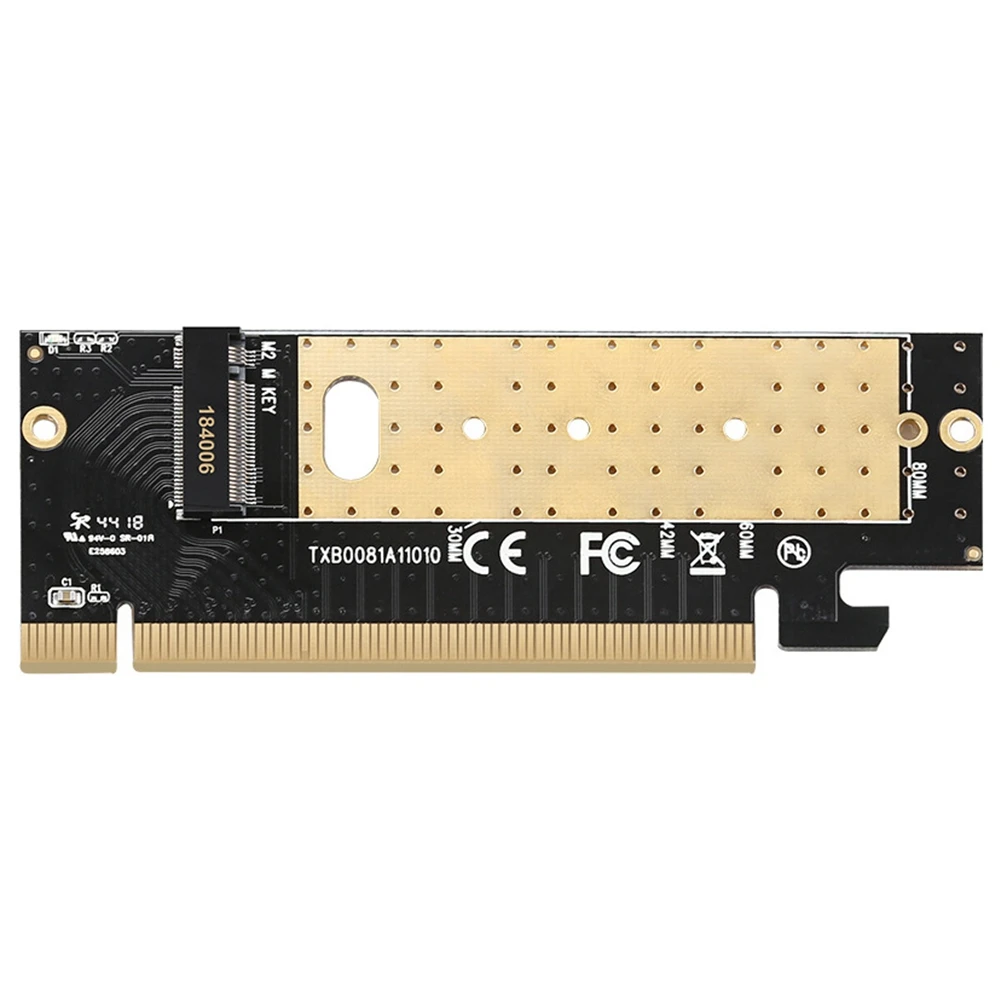 Placa adaptadora M.2 com dissipador de calor PCIE3.0 Placa de expansão de alta velocidade para computador X16 Placa adaptadora NVME de unidade de estado sólido