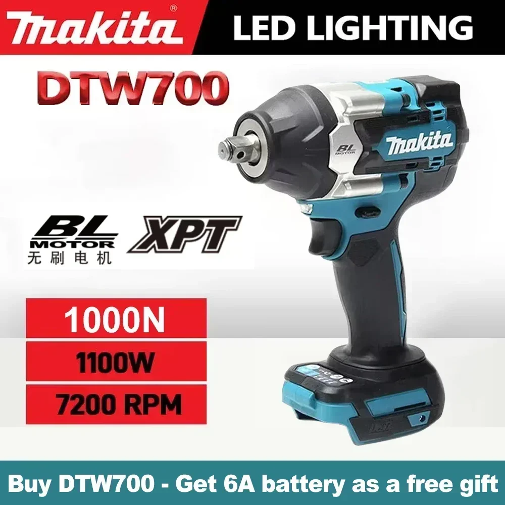 

Makita Electric Wrench DTW700 Brushless Multi functional Rechargeable 18V Auto Repair 1000N.M High Torque Cordless Impact Wr