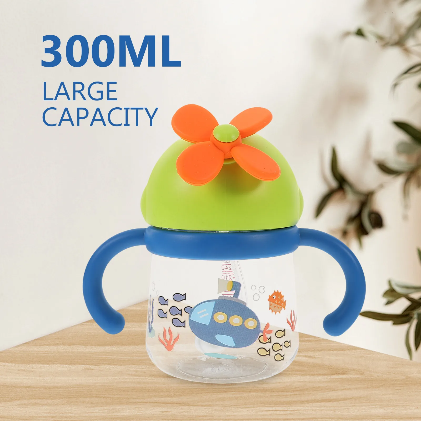 adorable-navy-blue-toddler-water-cup-no-leak-straw-design-for-infants-baby-use-spill-proof-portable-kindergarten-mug