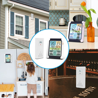Indoor and Outdoor Wireless Temperature and Humidity Meter Color Large Screen Weather Clock LCD Touch Screen Display