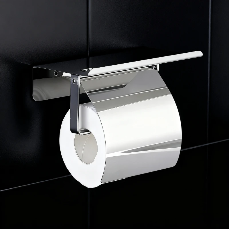

Wall Mount WC Paper Phone Holder Home Paper Towel Holder Stainless Steel Bathroom Paper Holder Toilet Roll Holder Bathroom Decor