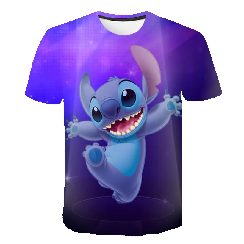 T-shirt Disney Stitch pour hommes et femmes, impression 3D, rue, loisirs, sport, grand haut, été, nouveau, 2025