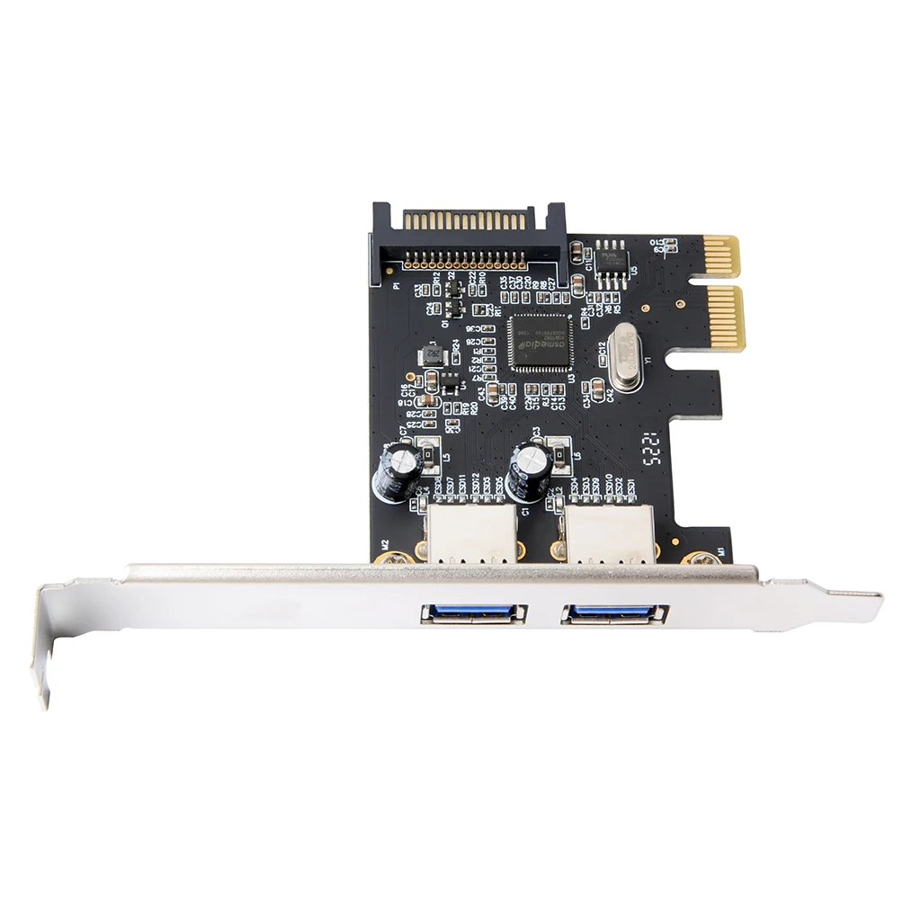 Voeg Op Kaarten Superspeed 10Gbps Usb 3.1 2 Port Pci Express Card 15pin Sata Power Connector Pcie Adapter ASM1042 chipset Usb Hub