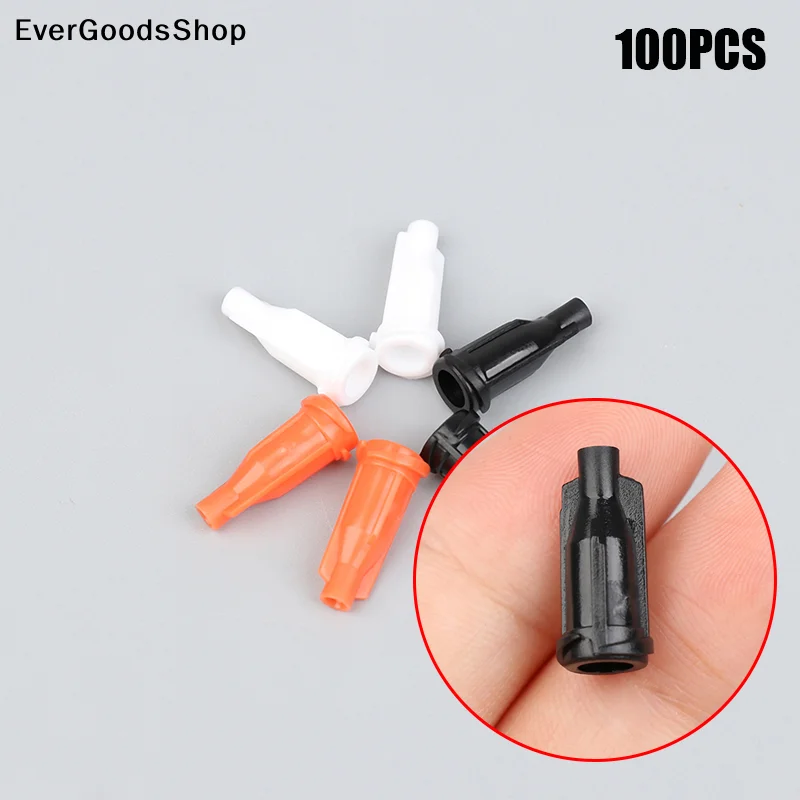 New 100PCS Plastic Syringe Tips Caps Injector Dispenser Dispensing Needle Sealing Plug Standard Syringe Luer Stop Caps Supplies