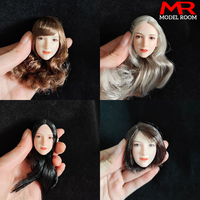 SUPER DUCK 1/6 SDH024 Asian Female NieR 2B Girl Head Sculpt Carved Model for 12'' TBL PH JO Soldier Pale Action Figure Body Doll