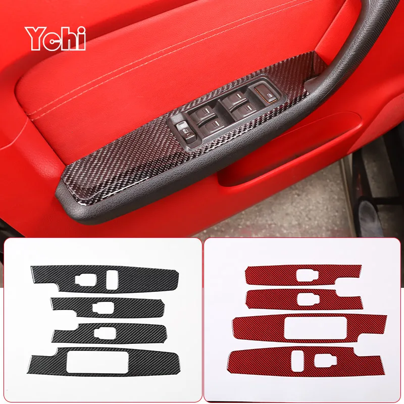 

Soft Carbon Fiber For Hummer H3 2005-2009 Car Glass Lift Button Decorative Frame Sticker Car Interior Accessories