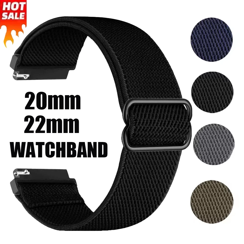 20mm 22mm Nylon Loop Strap for Amazfit T-Rex3 Pro/Active 3-2/Max/Bip 6-5 Braided Band Redmi Watch 5 Lite/Active Xiaomi Wtch S5-4