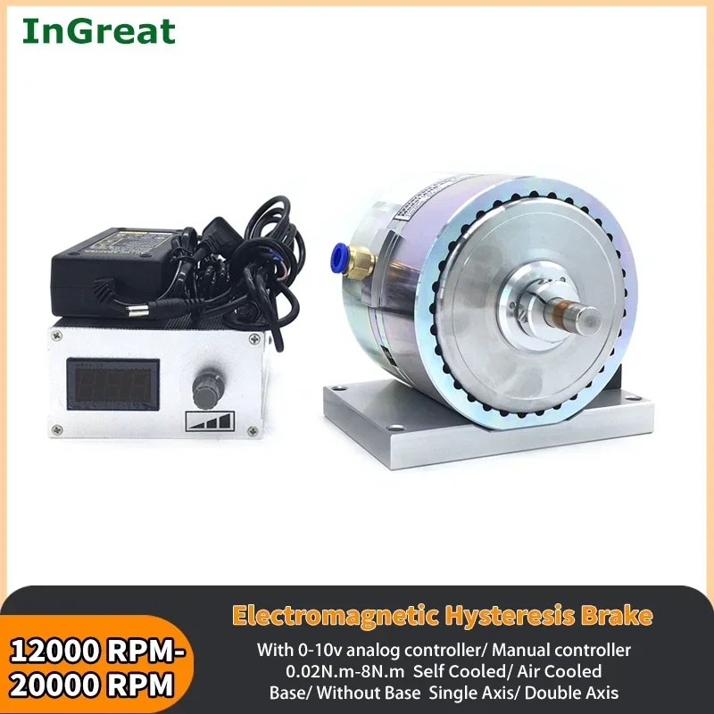 

Electromagnetic Hysteresis Brake DC24V Controller Kit Single Shaft Axis 20000RPM Simulates Load Tension Controller Analog 0-10V