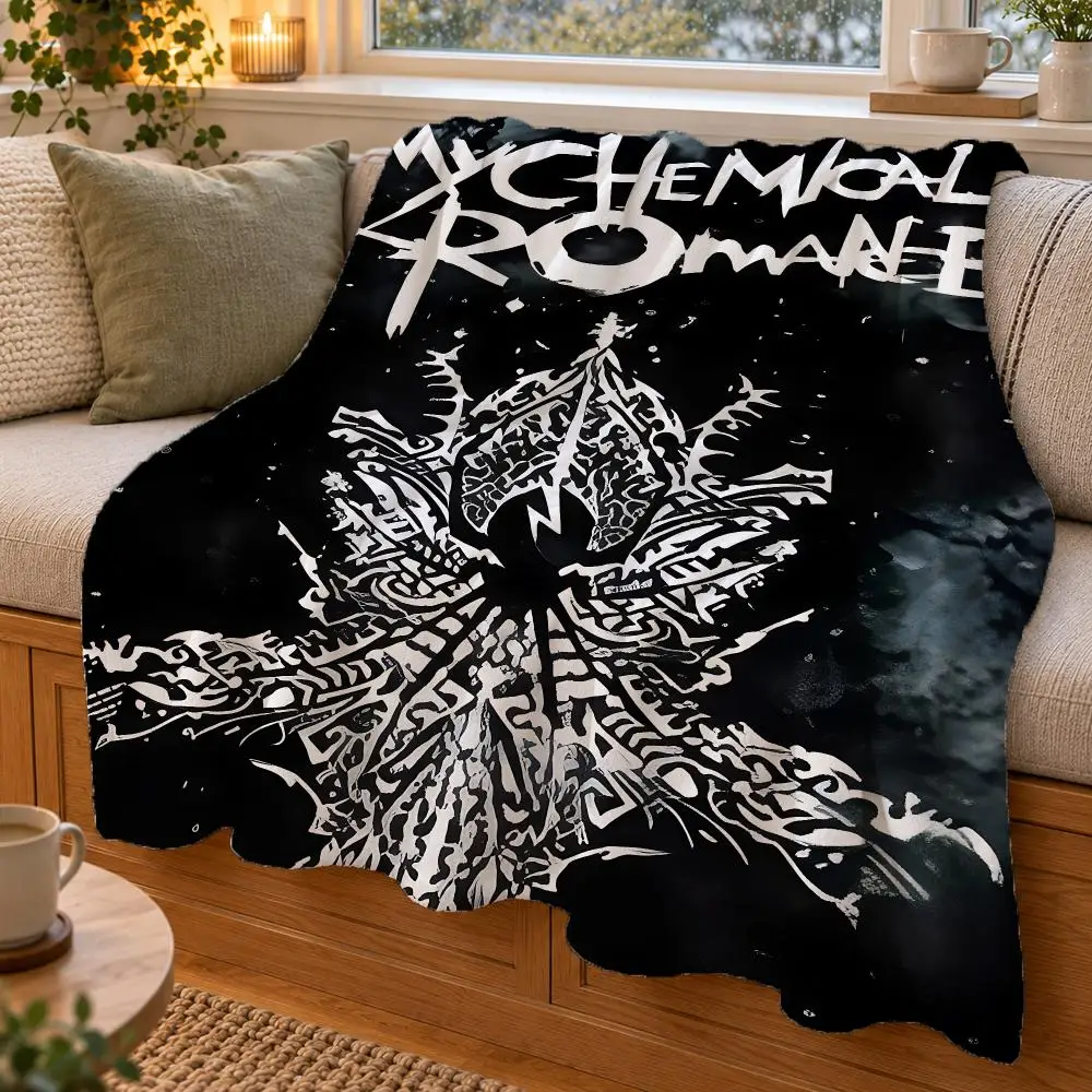 My Chemical Romance Band Throw Double Sided Flannel Throw Blanket Soft Warm Washable Home Decor