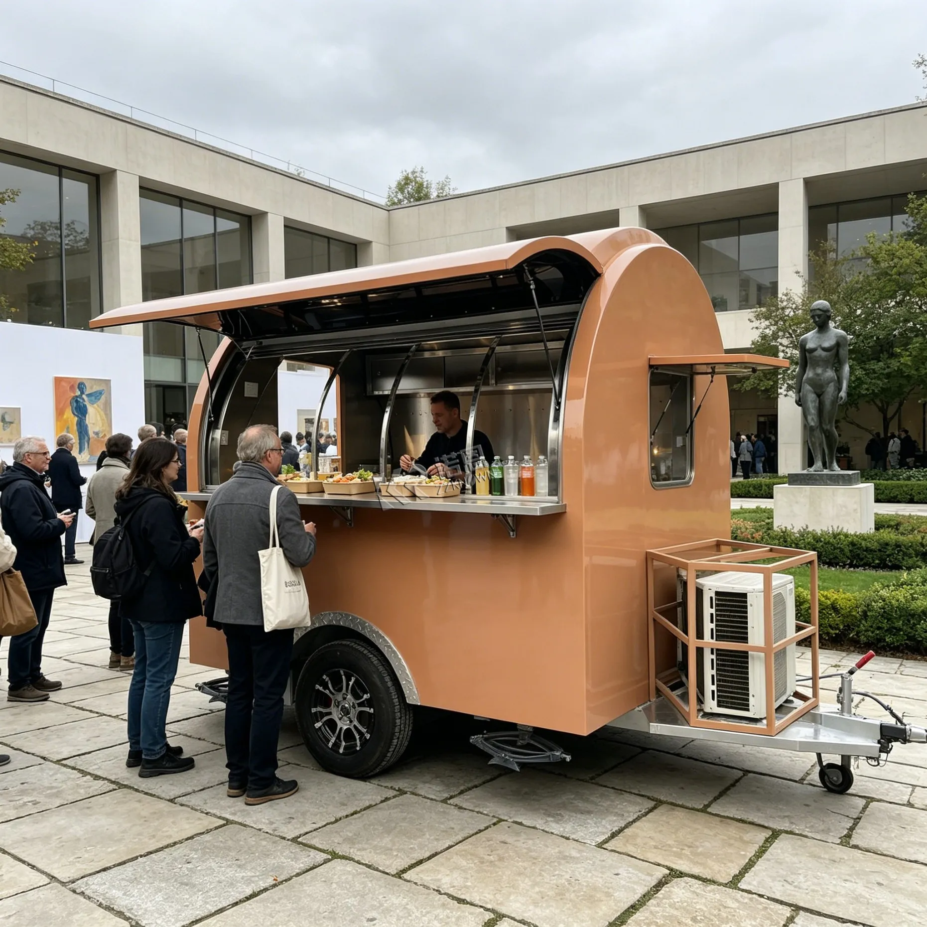 Foodtruck Mobile Food Catering Trailer Fully Equipped Outdoor Mobile Food truck Ice Cream Coffee Carts with COC EU standard