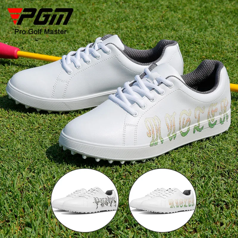 

PGM Women Waterproof Soft Golf Shoes Ladies Breathable Skid-proof Sneakers Printed Lace-Up Trainers Casual Sporty Footwear