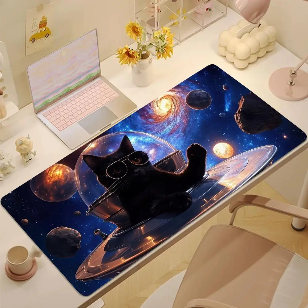 

Коврик для мыши Space Cat Коврик для мыши для планшета Ноутбук Xbox Настольный коврик для мыши, милый коврик для игровой клавиатуры HD Rainbow, игровой проигрыватель csgo, 90x40