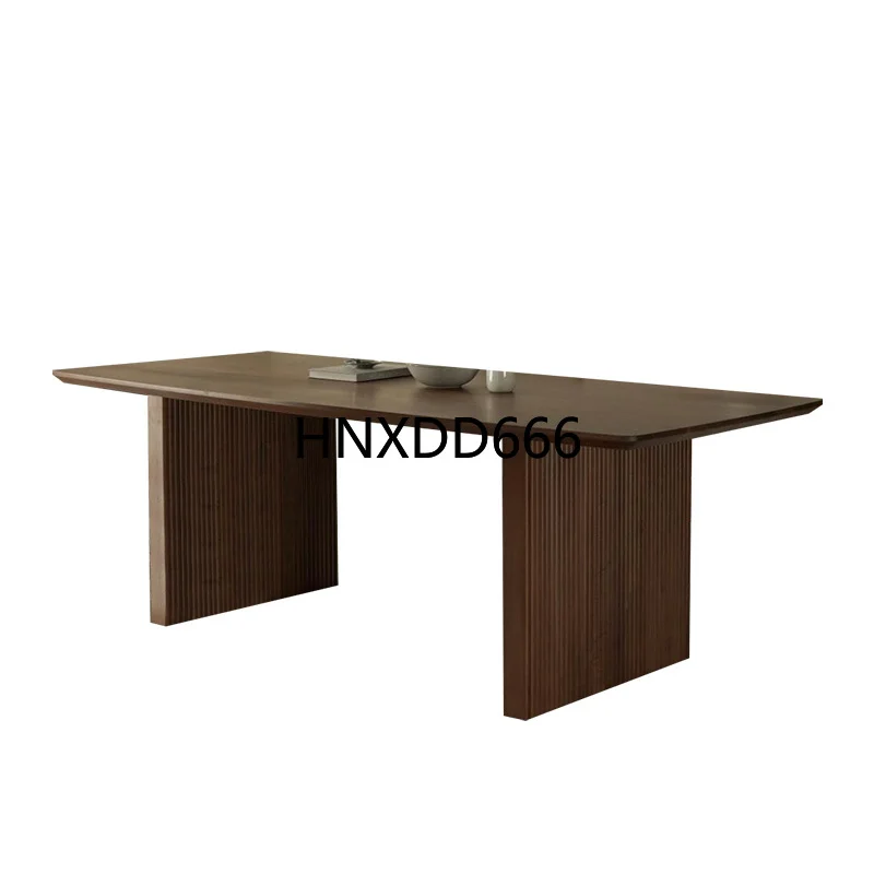 

High-end light luxury solid wood design curved wabi-sabi table