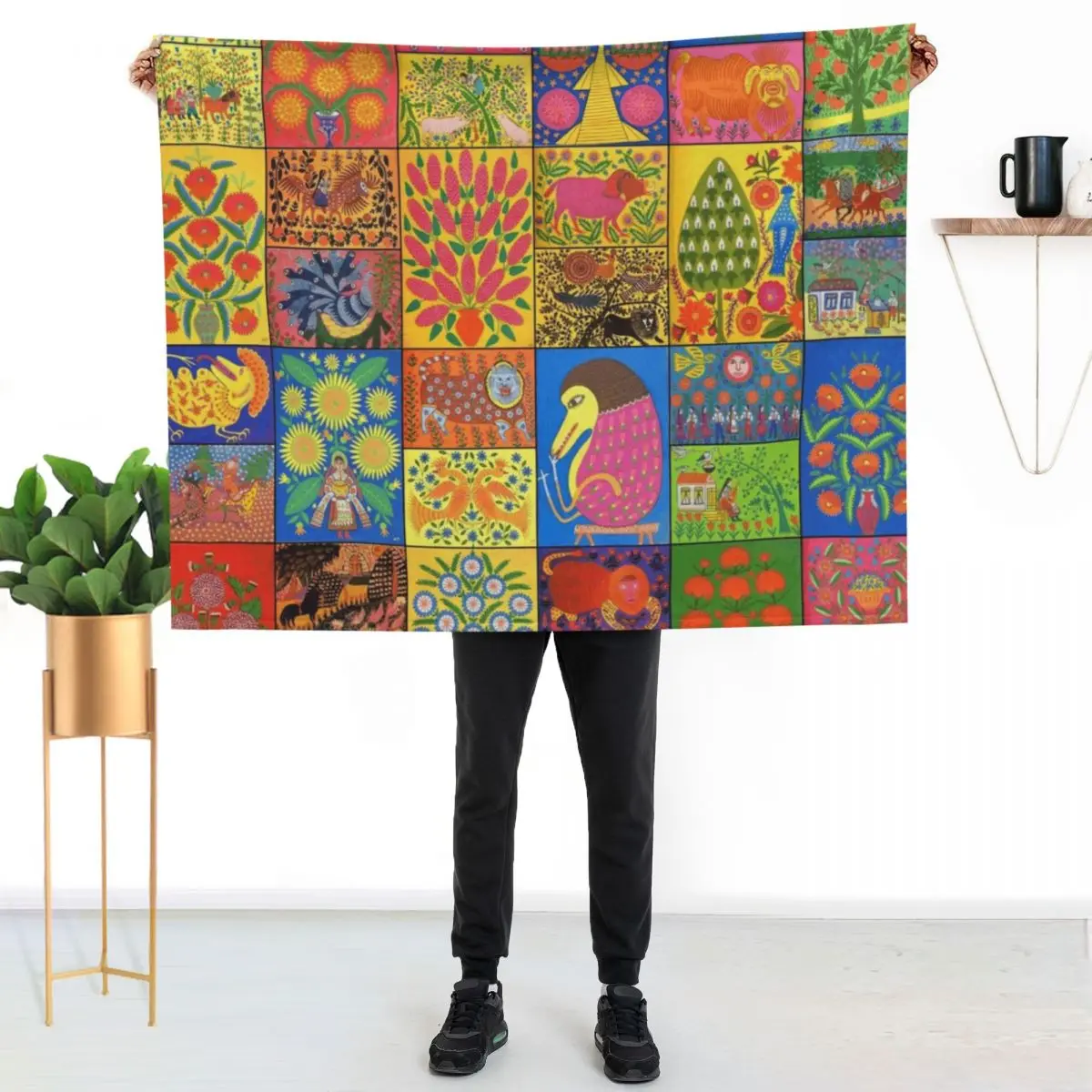 

Maria Pryimachenko Throw Blanket Lightweight Warm Blanket for Indoor Outdoor Use