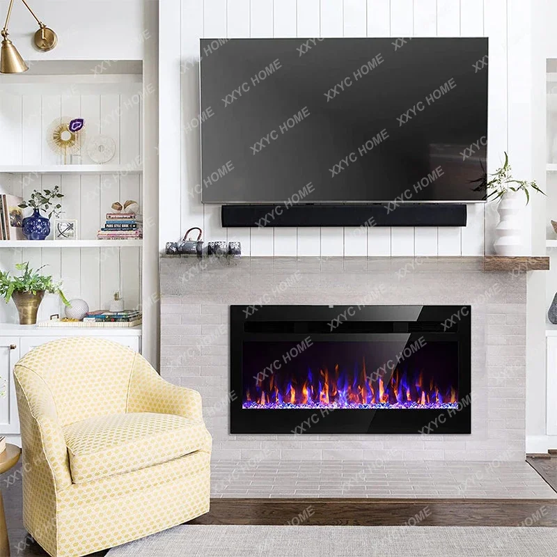 New 3D Electric Fireplace, Household Heater, Indoor Stove, Concealed Wall Mounted Decoration, Fire Electric Fireplace