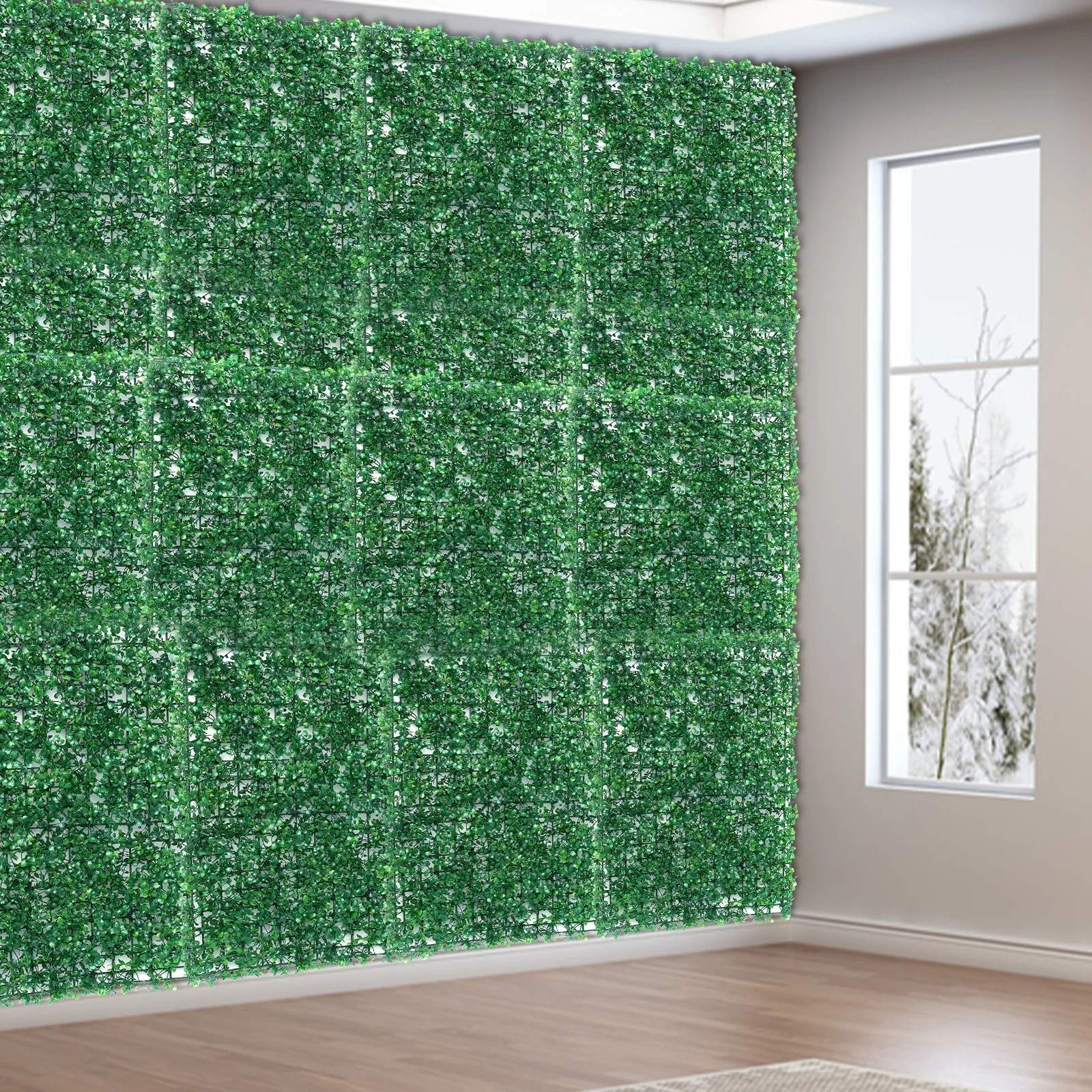 Lot de 12 panneaux de haie artificielle en buis 40*60cm en PE, panneaux de clôture pour l'intimité, pour salon, balcon, lieu de travail, fête de fin d'année et autres emplacements.