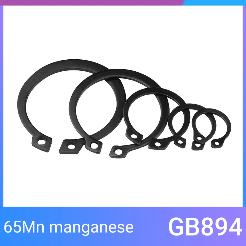 50/100/250PCS 65 Manganese Steel M3-M30 Steel Circlip For Shaft Black C Type Outer Retaining Ring Snap Buckle Elastic Clamp