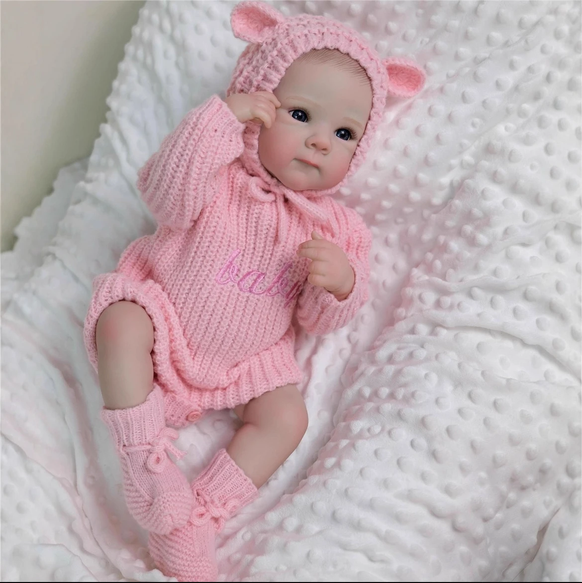 

18" Cute Realistic Reborn Baby Doll Newborn Look, Smooth Skin, Smiling face, Child’s Companion, Perfect Birthday Christmas Gift