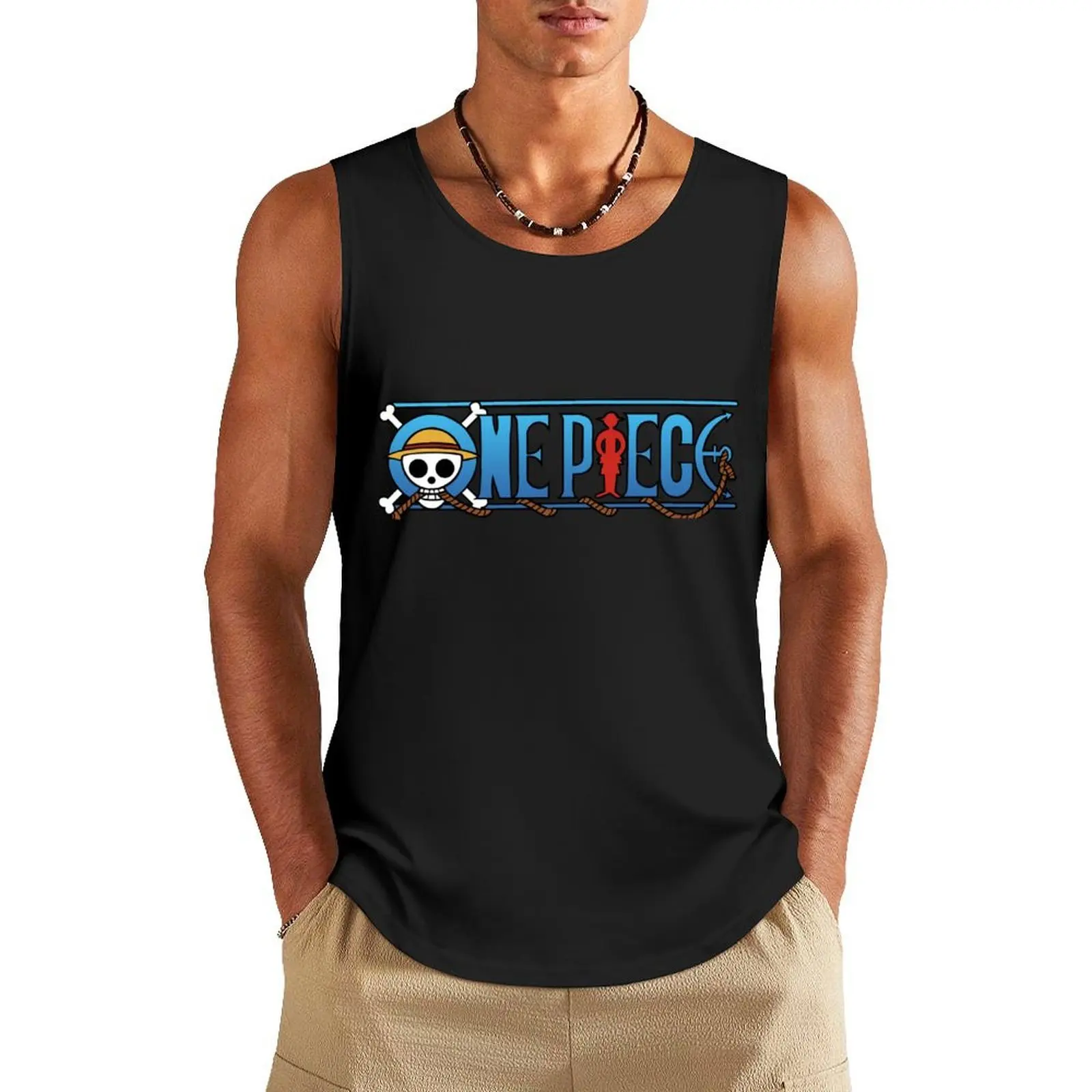 

logo skull one Tank Top summer gym training accessories Vest