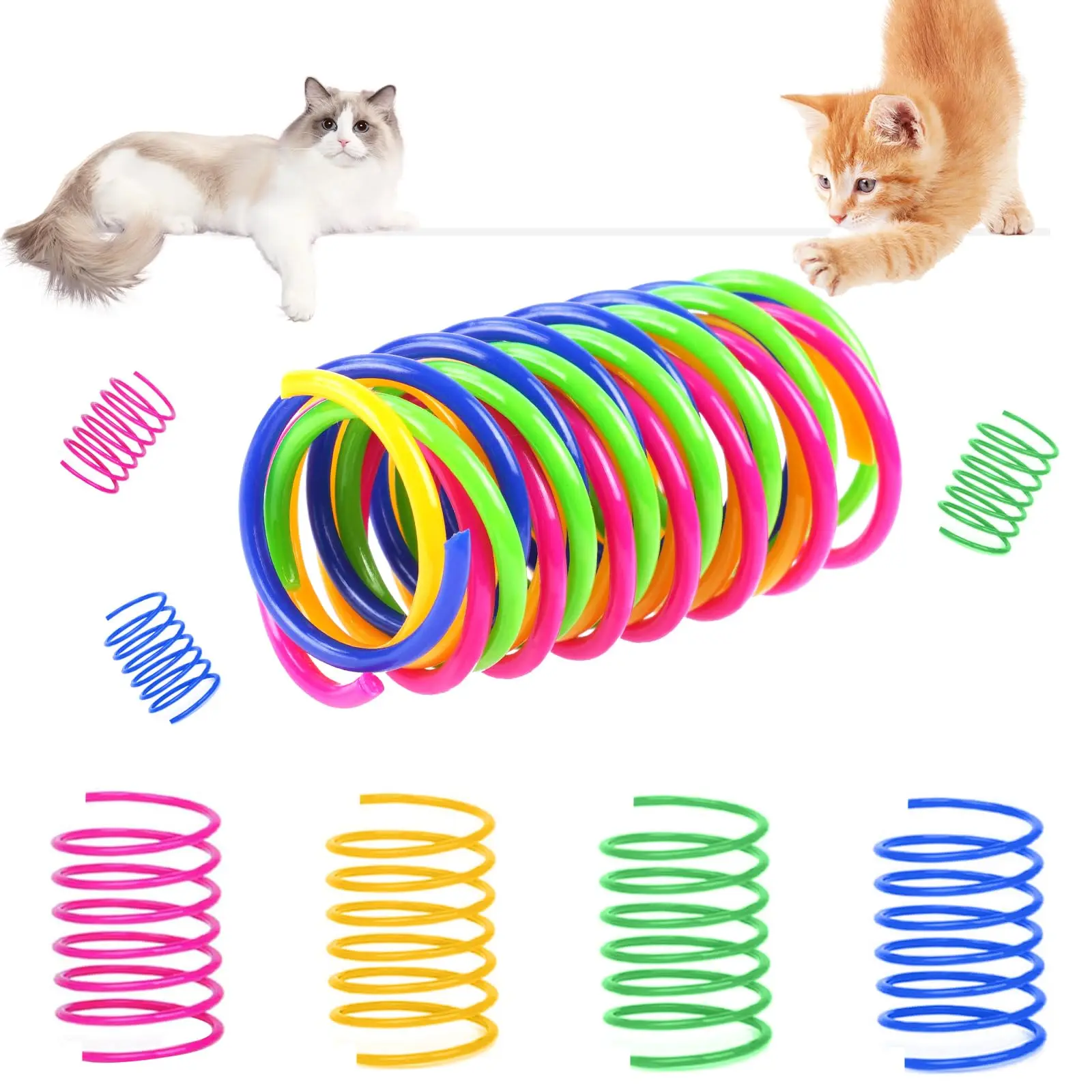 

Cat Spring Toys,12 Pcs Colorful Spring Coils Toy for Cats ,Interactive Cat Toys,Kill Time and Keep Fit for Hunting Kitten