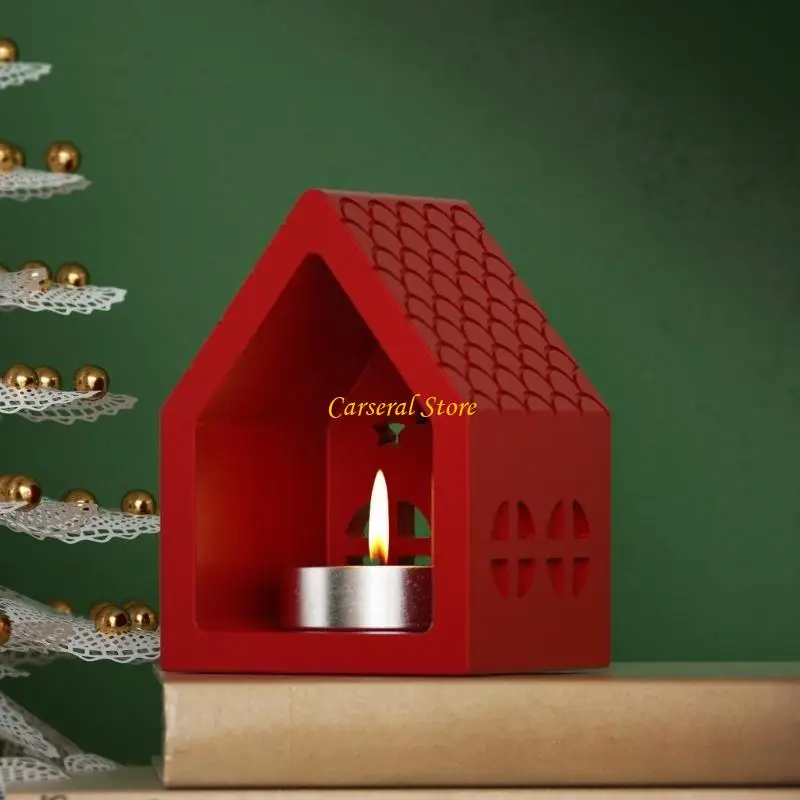 

M4YF Reusable Silicone Mold for Star Window House Candlestick Base Decoration Mould Desktop Embellishment Making Mold