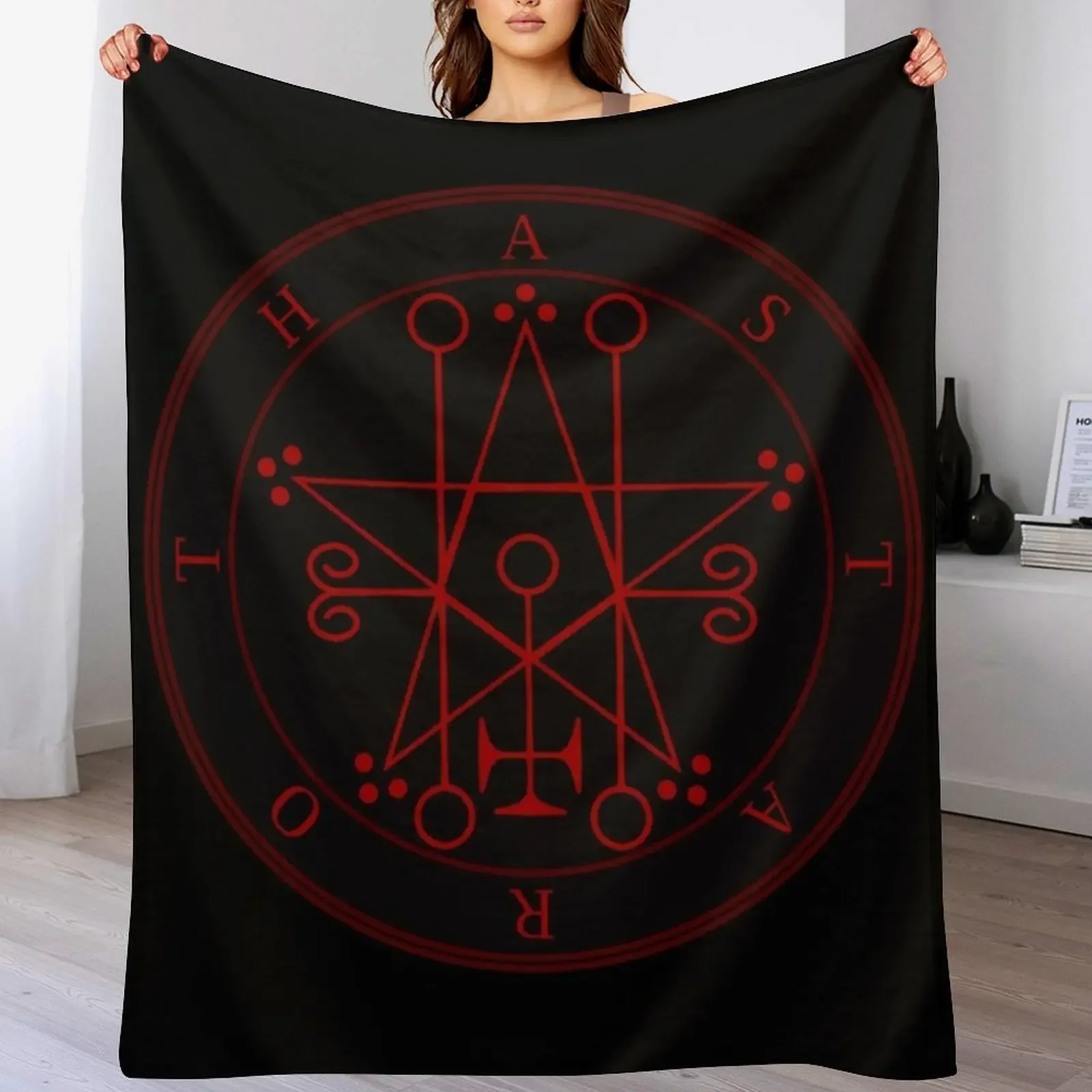 

Sigil of Astaroth Throw Blanket Sofas wednesday halloween Flannel Blankets