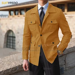 New Denim Jacket For Men Fashion Banquet Custom Slim Fit High Quality Costumes Daily Activities Casual Male Coat (One Blazer)